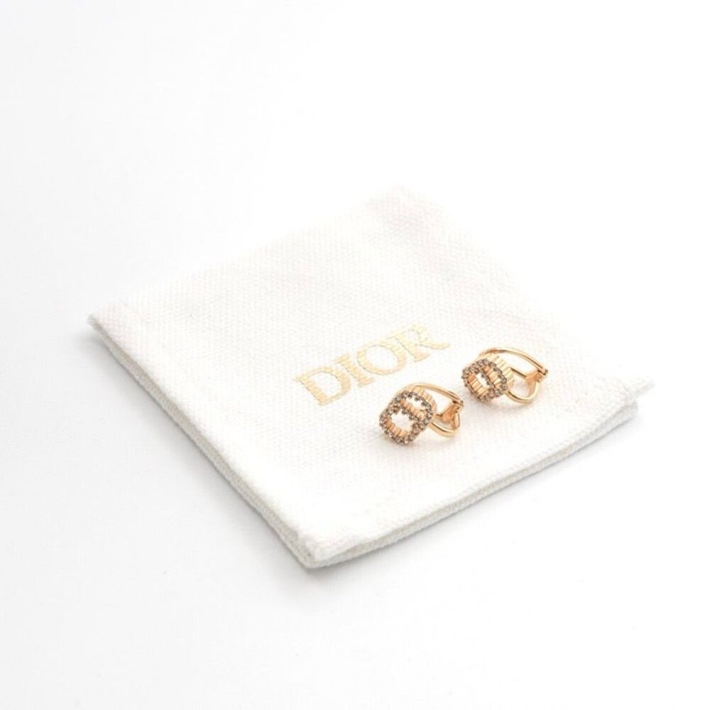 ★SOLD★ Christian Dior Petit CD Earrings Earring Gold CD Clip-on Stud Earring - Picture 9 of 9